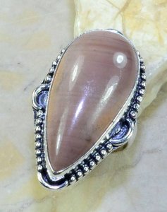 טבעת כסף 925 בשיבוץ אבן ג'ספר חום אפרפר עיצוב טיפה