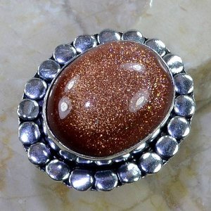 טבעת כסף 925 בשיבוץ אבן סנסטון עיצוב אובלי מידה: 7.75