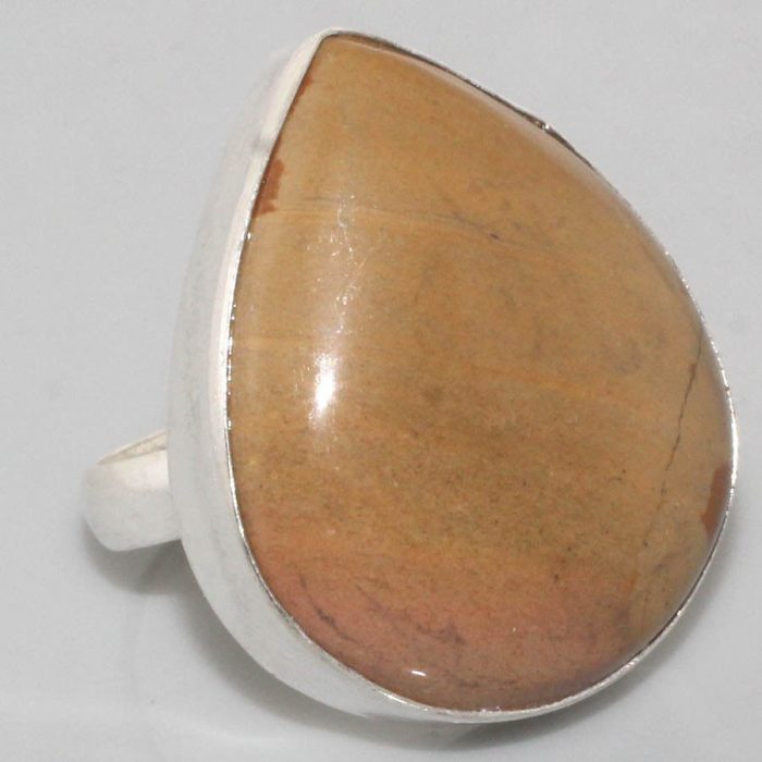טבעת כסף 925 בשיבוץ אבן ג'ספר פיקצ'ר מידה: 7.5