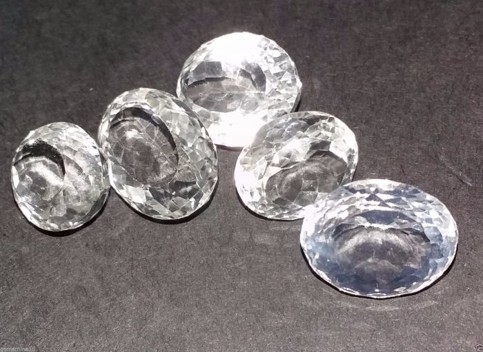 קוורץ קריסטל Quartz-crystal איכותי טבעי מלוטש לשיבוץ 9 קרט יחידה